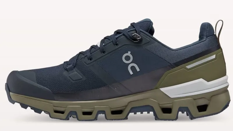 On Running Men's Cloudwander Waterproof Shoes in Midnight/Olive-3